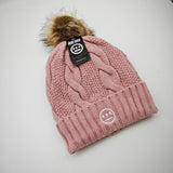 Hiero Cable Knit Pom Beanie – Fleece Lined