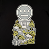 Detailed close-up image of black t-shirt with Hiero logo in ziggurat artwork.