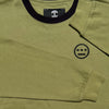 Detailed Hiero jersey crew in army with black embroidered Hiero logo on wearer's left chest